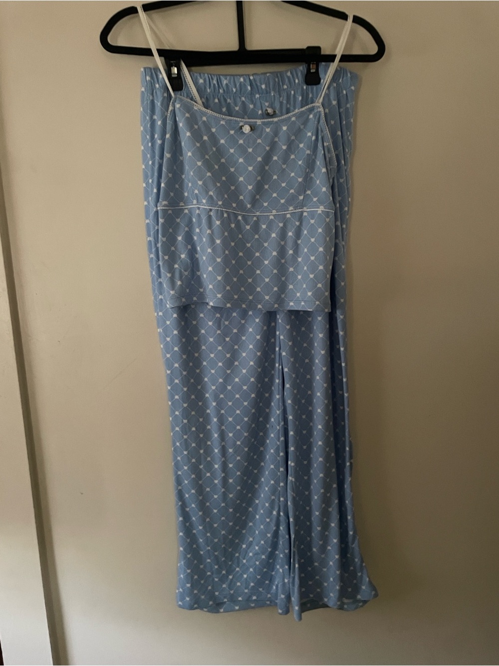 Light Blue Printed Camisole & Pants Pajama Set